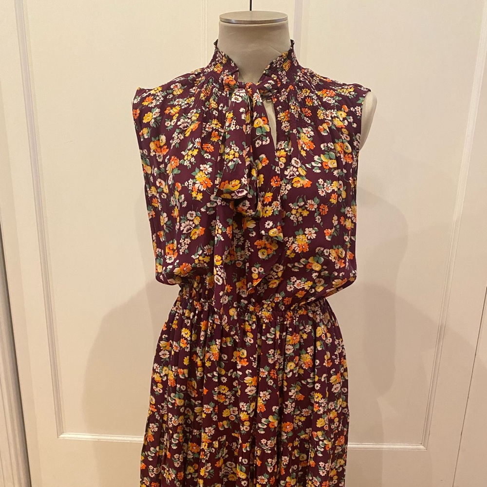 Polo Ralph Lauren floral silk prairie 40s/70s-inspired dress, size M